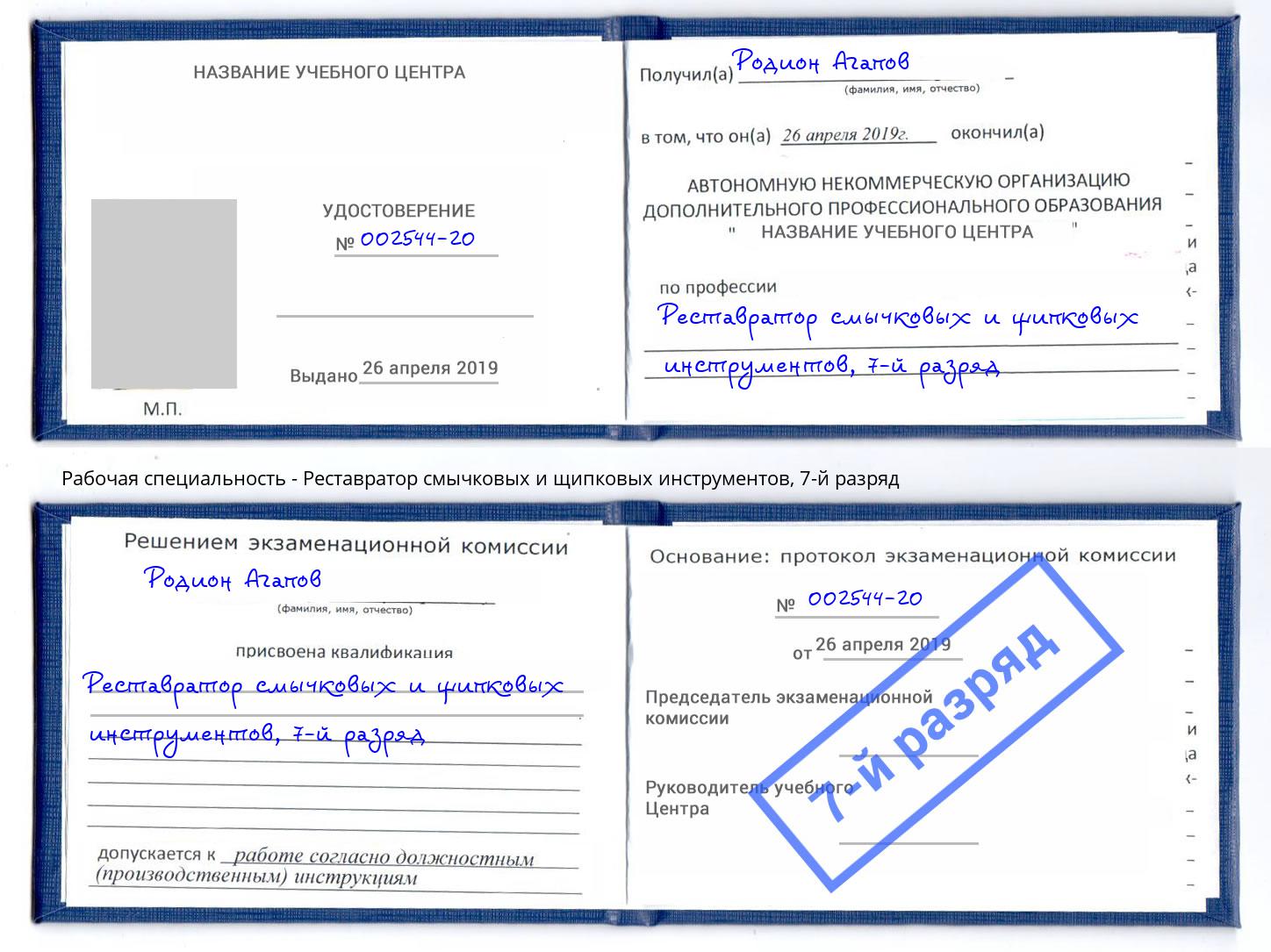 корочка 7-й разряд Реставратор смычковых и щипковых инструментов Саянск