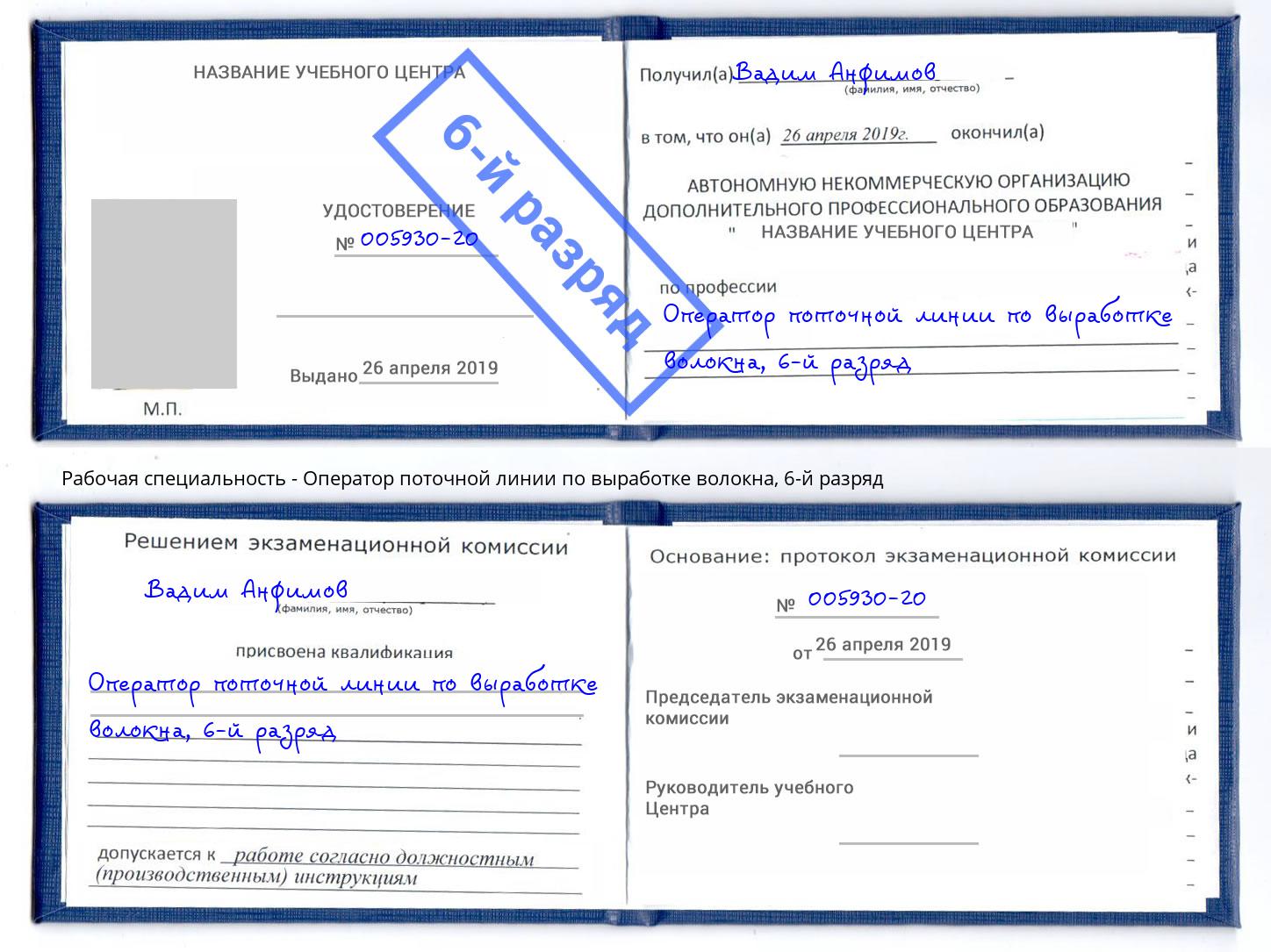 корочка 6-й разряд Оператор поточной линии по выработке волокна Саянск